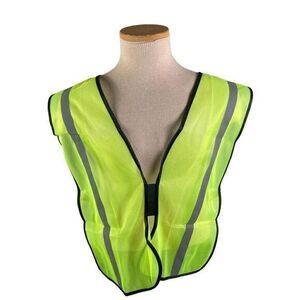 Safety Vest High‎ Visibility Yellow Reflective SAS Pockets New Crew Construction